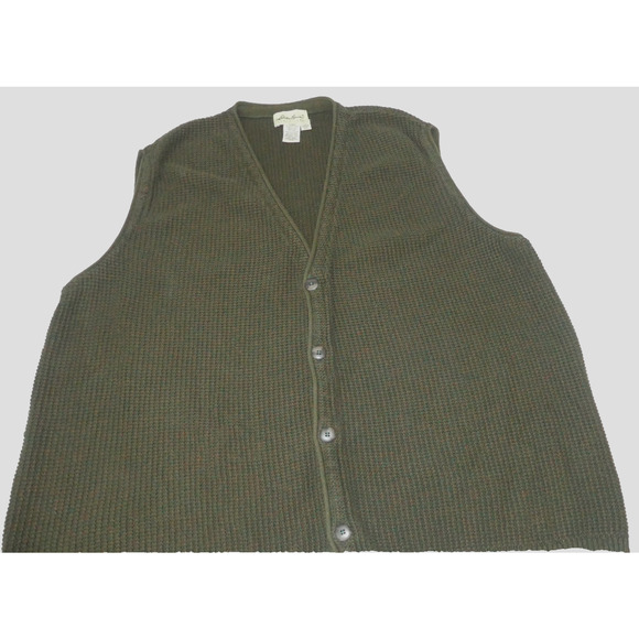 Eddie Bauer Vintage Tweed Sweater Vest Mens 2XLT Eclectic Grandpa Retro Button - Picture 1 of 8